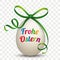 Natural Egg Green Ribbon Frohe Ostern Transparent