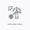 Natural energy windmill outline icon. Simple linear element illustration. Isolated line natural energy windmill icon on white