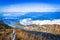 natural evironment landscape : blue sky with mist clounds on mountain