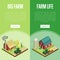 Natural farming isometric vertical flyers