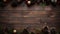 Natural Festivity: Christmas Decoration in Dark Brown and Bronze on Wooden Background