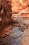 Natural foot path through geological formations sandstone mineral Ada Canyon Negev Israel