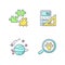 Natural and formal sciences RGB color icons set