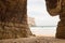 Natural frame on the rocks of Beliche beach, in Sagres.