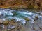 Natural fresh flowing blue river at Nikko japan