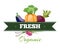 Natural fresh food, vegetables logo badge vector template