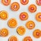 Natural fruit pattern concept with blood orange slices, square crop