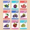 Natural fruits and berries posters