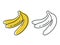 Natural fruits grown on a farm. eco products. vector banana icons in flat style