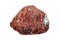 Natural garnet stone on white background