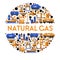 Natural gas isolated icon or banner, station and mining equipment