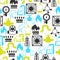 Natural gas production, injection and storage. Industrial seamless pattern