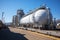 Natural gas storage tanks, gas transport system, AI Generated