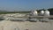 Natural gas tank in the refinery industry aerial shot