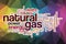 Natural gas word cloud with abstract background