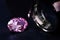 natural genuine mined pink sapphire oval cutting shape gemstone on black