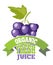 Natural grapes juice logo, label