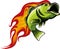 Natural Green Bass Fish in vector Illustration