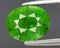 natural green grossular garnet gem on the background