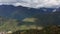 Natural green landscape and valley on the background. Russia, Sochi. Beautiful mountain landscape in Sochi. Amazing wildlife view