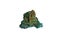 natural green malachite rough gem stone on the white background