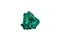 natural green malachite rough gem stone on the white background