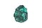 natural green malachite rough gem stone on the white background