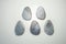 Natural grey agate cabochon five pieces