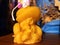 Natural handcrafted beeswax candle. Beewax candle mariachi woman with sombrero.