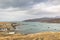 Natural harbour at Aird Asaig on the Isle of Harris in Scotland.