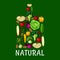 Natural healthy vegetables cutting board icon