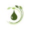 natural herb oil logo design with leaf and oil drop symbol vector illustration