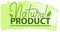 Natural herbal products sign, round stamp. Tag or sticker, eco-friendly, organic logo emblem
