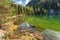 a natural hiden mountain lake among the woods in the Italian Apls