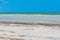 Natural Holbox island beach sandbank panorama turquoise water waves Mexico