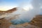 Natural hot spring pool at an altitude of 4300m, El Tatio Geysers, Atacama desert