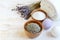 Natural Ingredients for Homemade Body Foot Face Lavender Salt Scrub