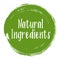 Natural ingredients icon, package label vector