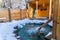 Natural jacuzzi outdoors at winter