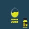 Natural Juice logo. Lemon Packaging design. Label for juice.