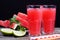 natural juices from red watermelon pulp, delicious and sweet