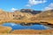 Natural lake in dry mountains of Alborz range