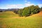 Natural landscape with green hills in national park of Tatras