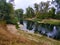 Natural landscape. A pond in a quiet secluded location