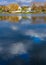 Natural Landscape, Reflection of clouds and lodges in the water of a quiet lake in New Jersey