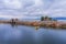 Natural landscape of small island temples and ancient stone arch bridges on Erhai Lake in Yunnan Province, China