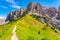 Natural landscape in summer of the beautiful Dolomites mountain