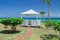 Natural landscape view with beautiful inviting gorgeous massage gazebo near the beach