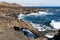 Natural lava arch at Malpais de Guimar badlands, Puertito de Guimar, Tenerife, Spain