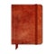 Natural Leather Notebook. Copybook With Band And Bookmark